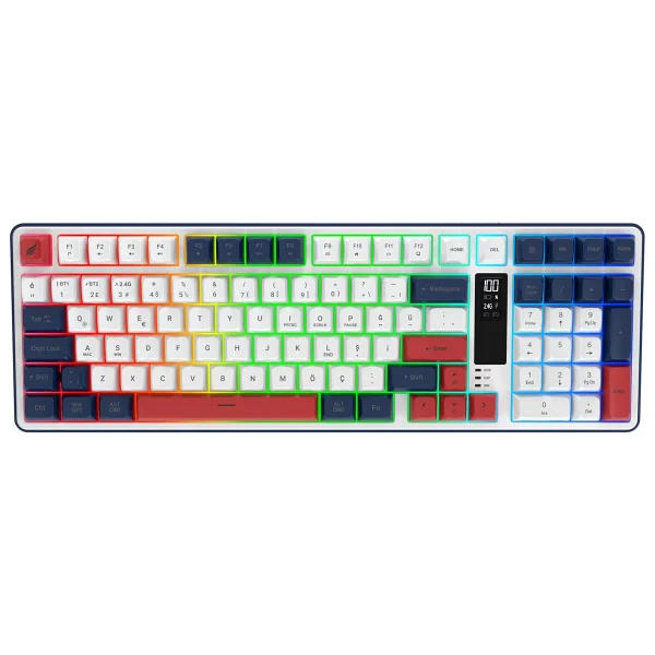 Hawk Gaming Hk257 RGB Membrane Switch Kablolu/Kablosuz Oyuncu Klavyesi - Görsel 5