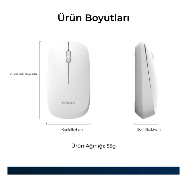 Philips Spk7438 Beyaz Optik Kablosuz Mouse - Görsel 3