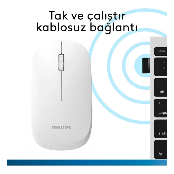 Philips Spk7438 Beyaz Optik Kablosuz Mouse - Görsel 4