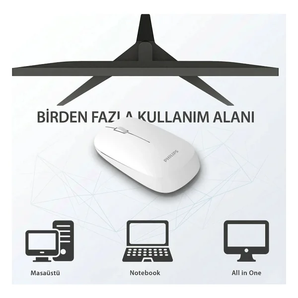Philips Spk7438 Beyaz Optik Kablosuz Mouse - Görsel 5