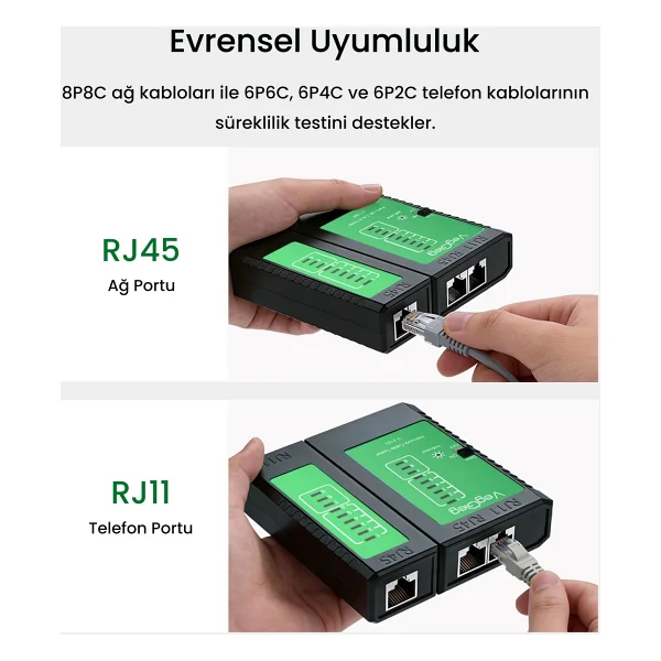 Veggieg Rj45 Rj11 Uyumlu Cat6 Cat7 Cat8 Poe Destekli Network Ethernet Kablo Test Cihazı - Görsel 6