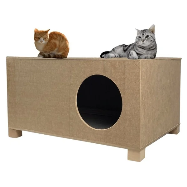 Reyo Kedi Evi Dış Ortam Uygun Ahşap Kedi Evi 57x40x28 Cm - Cat07 - Görsel 3