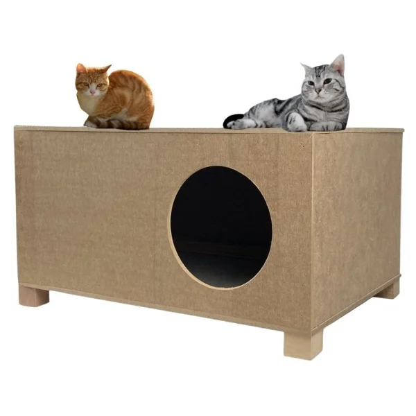 Reyo Kedi Evi Dış Ortam Uygun Ahşap Kedi Evi 57x40x28 Cm - Cat07 - Görsel 4