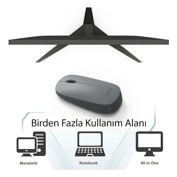 Philips Spk7438 Gri Optik Kablosuz Mouse - Görsel 7