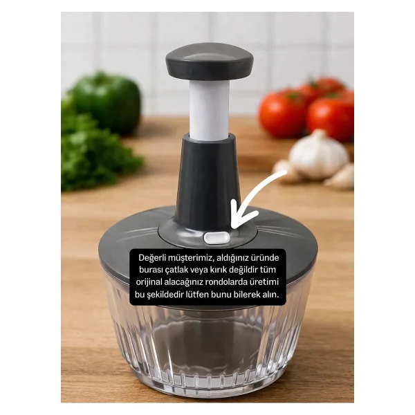 Solingen El Rondosu 1500 Ml Paslanmaz Çelik 3 Bıçaklı Doğrayıcı - Turkuaz - Görsel 2
