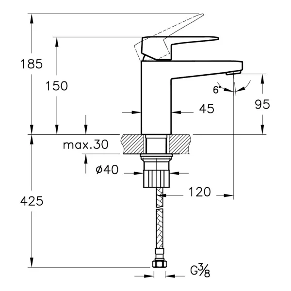 Artema Root Square A42732 Krom Lavabo Bataryası - Görsel 3