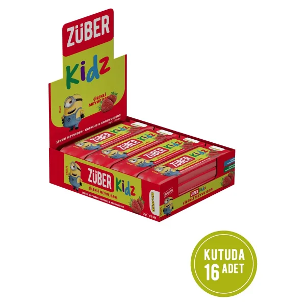 Züber Kidz Meyve Bar Çilekli 25g X 16 Adet - 25 Gr - Görsel 2