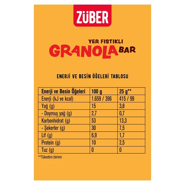 Züber Granola Bar 15x25 Gr - Görsel 2