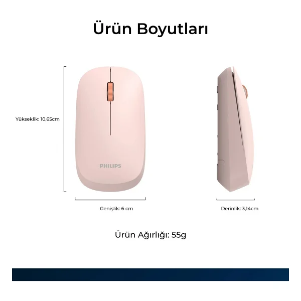 Philips Spk7438 Pembe Optik Kablosuz Mouse - Görsel 6