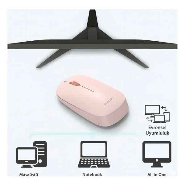 Philips Spk7438 Pembe Optik Kablosuz Mouse - Görsel 7