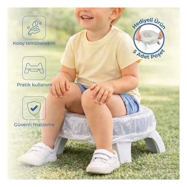 Babyjem Portatif Katlanabilir Lazımlık Kum Beji New Color - Görsel 7