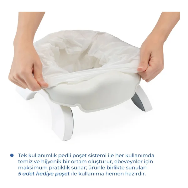 Babyjem Portatif Katlanabilir Lazımlık Kum Beji New Color - Görsel 2