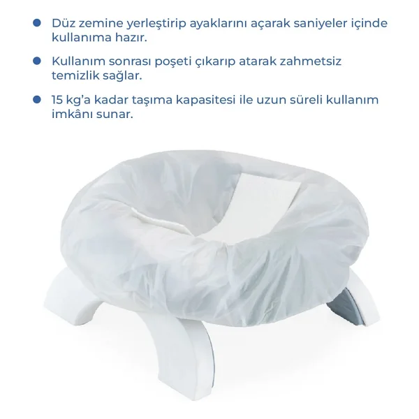 Babyjem Portatif Katlanabilir Lazımlık Kum Beji New Color - Görsel 3