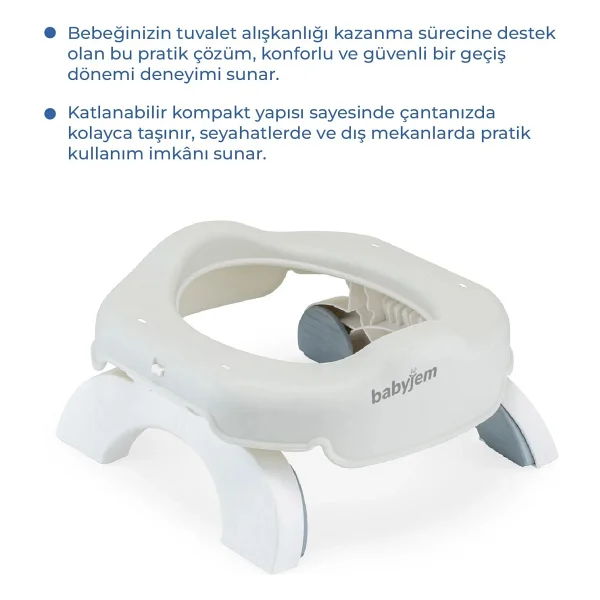 Babyjem Portatif Katlanabilir Lazımlık Kum Beji New Color - Görsel 4