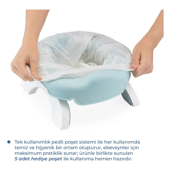 Babyjem Portatif Katlanabilir Lazımlık Soft Mavi New Color - Görsel 2