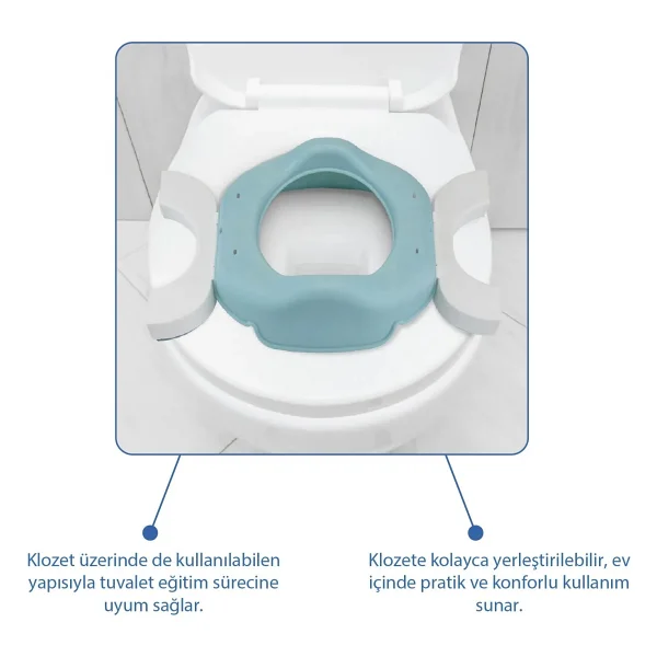 Babyjem Portatif Katlanabilir Lazımlık Soft Mavi New Color - Görsel 5