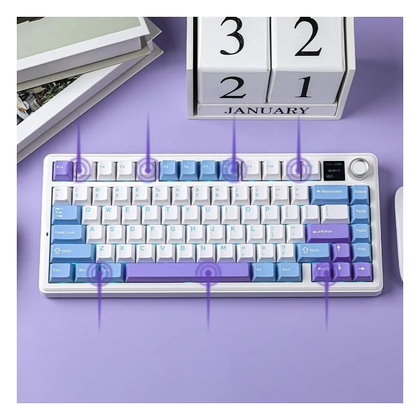 Aula F75 Max Mor RGB %75 Tkl Reaper Switch Kablolu/Kablosuz Mekanik Oyuncu Klavyesi - Görsel 6