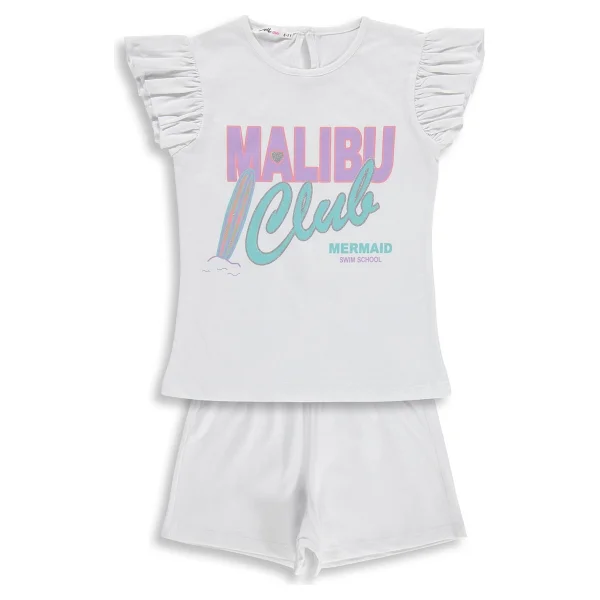 Civil Girls Malibu Baskılı Şortlu 6-9 Yaş Takım - Lila - Görsel 6