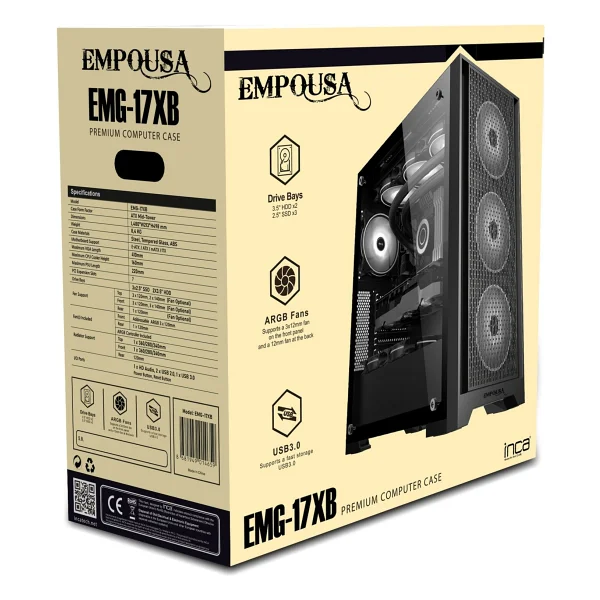 Inca Empousa Premium Emg-17xb 4 Fanlı Atx Oyuncu Kasası - Görsel 9