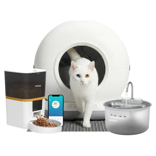 Haustier Cb001 Gri Kedi Tuvaleti Qq003 Beyaz Mama Kabı Wf009ls Beyaz Kedi Suluğu 3 Lü Set Haustier Türkiye Garantili - Görsel 9