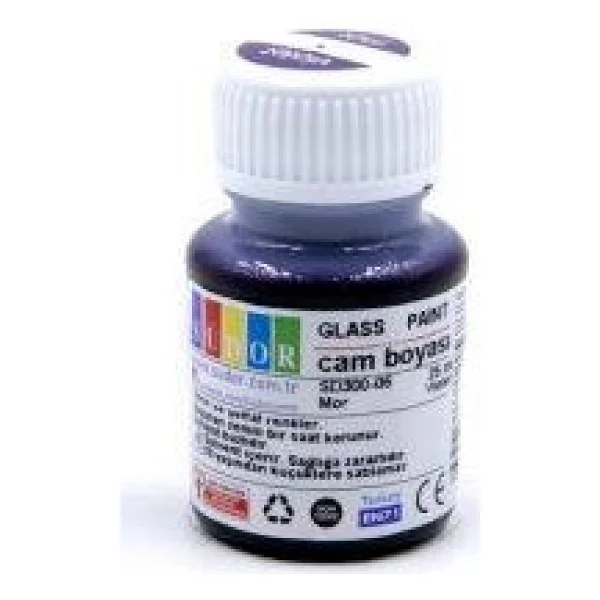 Südor Cam Boyası Su Bazlı 25 Ml Mor Plastik Şişe - Görsel 2