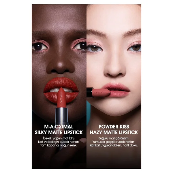 M.A.C Powder Kiss Hazy Matte Nemlendirici Etkili Likit Ruj - Görsel 4