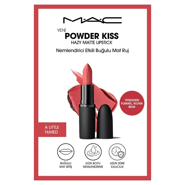 M.A.C Powder Kiss Hazy Matte Nemlendirici Etkili Likit Ruj - Görsel 10
