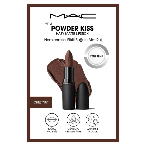 M.A.C Powder Kiss Hazy Matte Nemlendirici Etkili Likit Ruj - Görsel 10