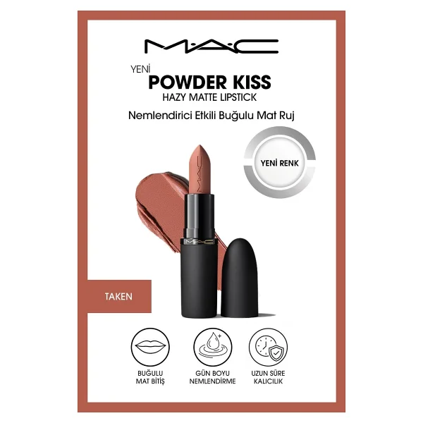 M.A.C Powder Kiss Hazy Matte Nemlendirici Etkili Likit Ruj - Görsel 9