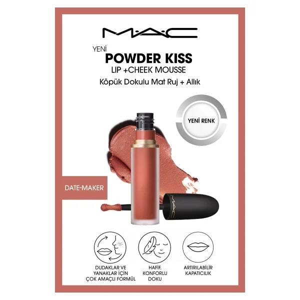 M.A.C Powder Kiss Lip & Cheek Mousse Likit Ruj - Görsel 10