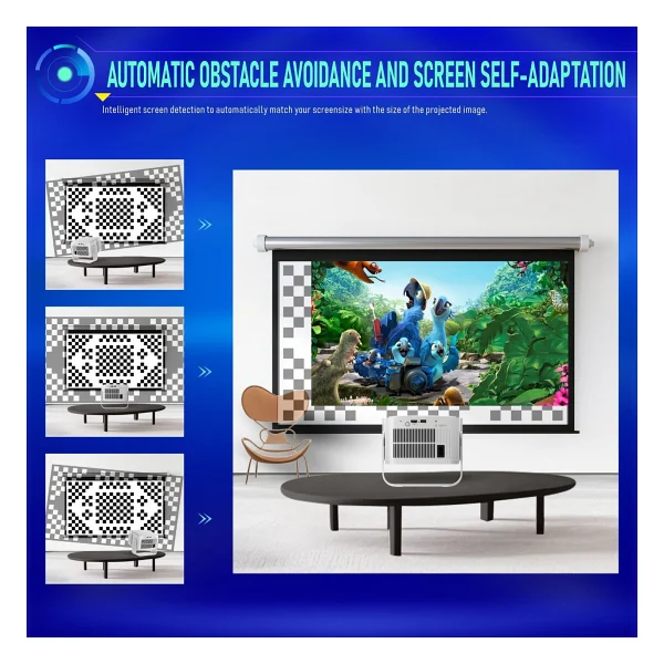 İdragon Hy350max Android 14 Akıllı Projeksiyon Cihazı 1080p Full HD 500 Ansı Lümen Wi-Fi 6 Bluetooth 5.4 Auto Focus Ultra Kısa Mesafe 4K/8K Destekli Mini Projeksiyon - Görsel 6