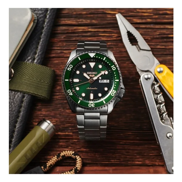 Seiko 5 Sports Skx Srpd63k Çelik Kordon Koyu Yeşil Erkek Kol Saati - Görsel 10