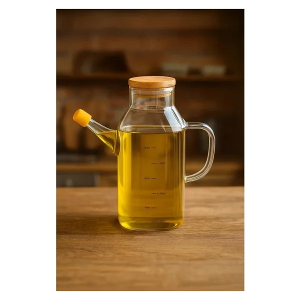 Bambum Petto Bambu Kapaklı 600 Ml Yağdanlık - Görsel 2