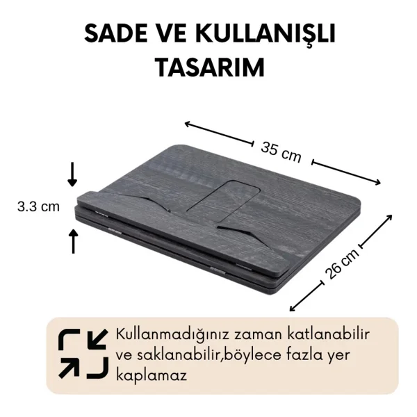 Vigo Wood Kitap Okuma Standı Büyük Boy (Antik) - Görsel 8