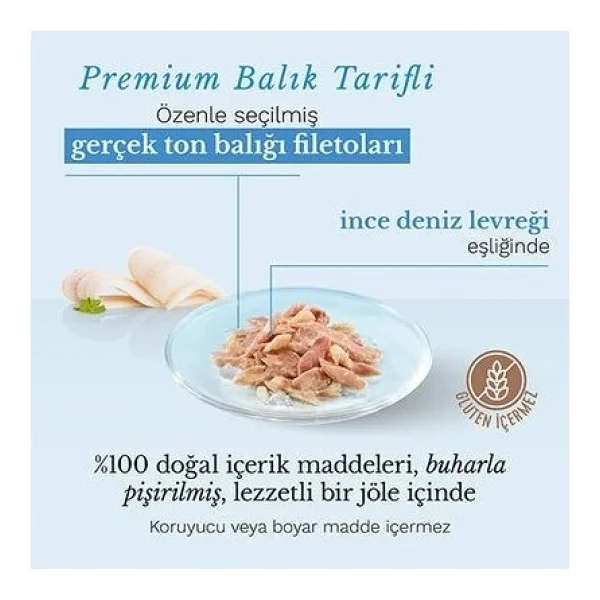Schesir Jelly Ton Balığı ve Levrek Jöle İçinde Yetişkin Kedi Konservesi 85Gr X 6 Adet - Görsel 2