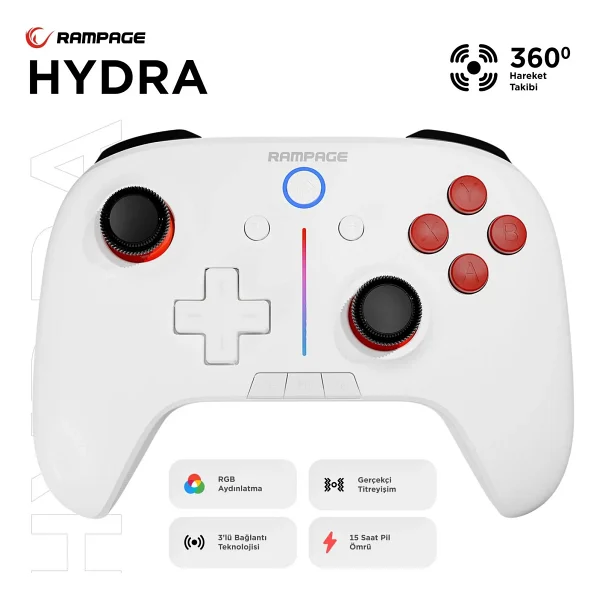 Rampage Hydra Kablolu/Kablosuz PC Oyun Kolu - Görsel 10