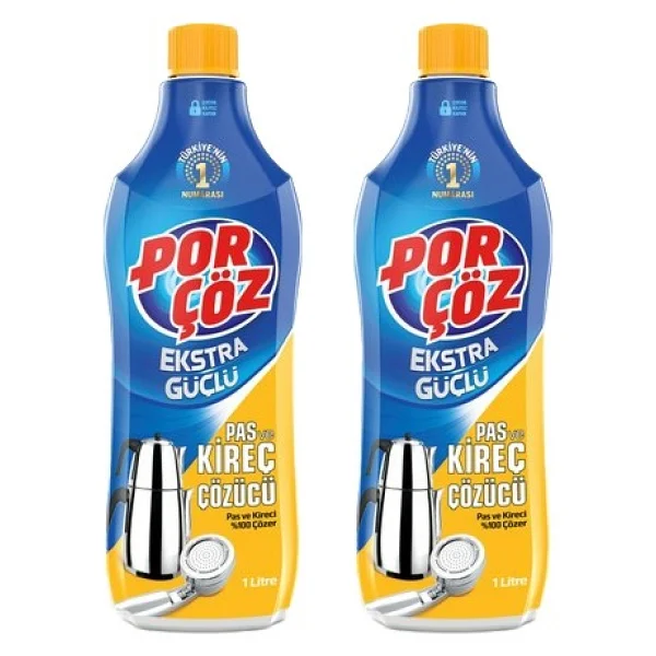 Porçöz Ekstra Güçlü Pas Ve Kireç Çözücü 1 Lt 6'lı - Görsel 3