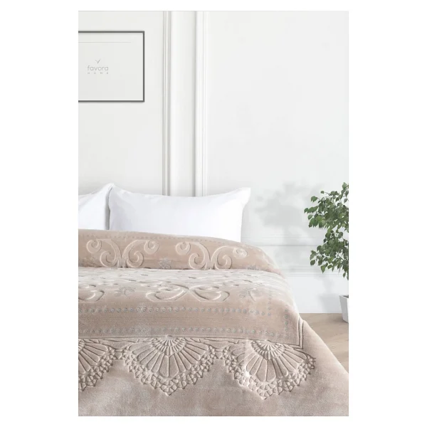 Merinos Pırıltı 220x240 Cm Gri Emboss Çift Kişilik Battaniye - Görsel 5