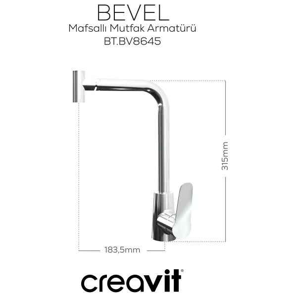 Creavit Bevel Mafsallı Mutfak Armatürü - Görsel 2