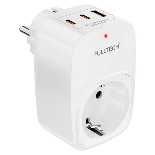 Fulltech Ftr-24 Çoklu Duvar Prizi 16a 3680w Beyaz 2x USB-C + 1x USB-A Şarjlı Priz Akım Korumalı (Surge Protection) Akıllı Priz - Görsel 2