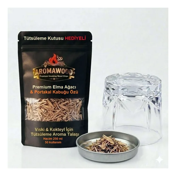 Viski & Kokteyl Için Elma Ağacı & Portakal Kabuğu Özü Aroması Tütsüleme Talaşı - Görsel 4