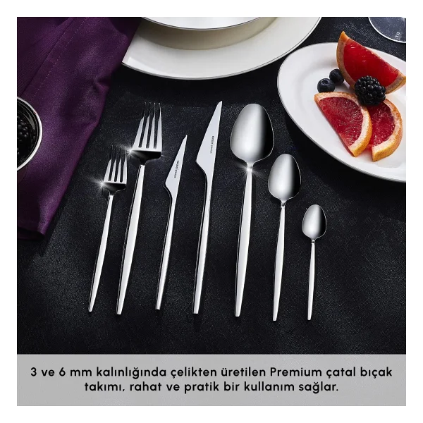 Karaca Moongate 316 Premium 84 Parça 12 Kişilik Çatal Kaşık Bıçak Takımı - Görsel 6