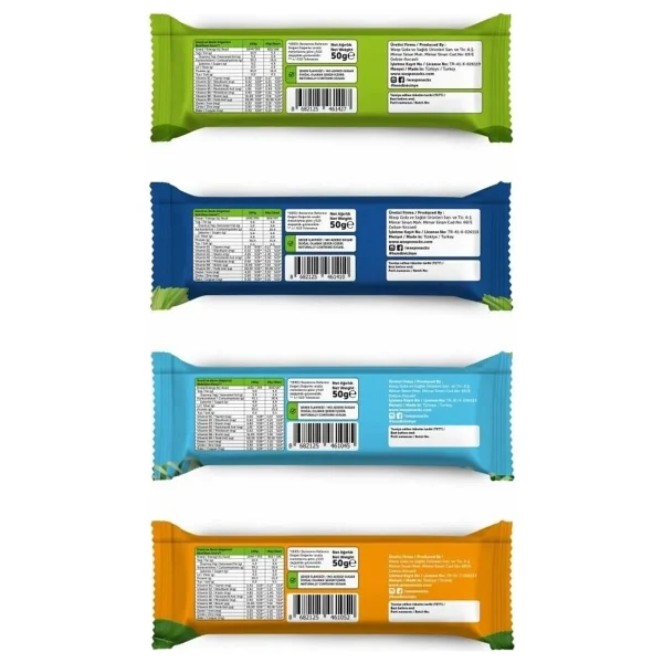 Waspco Yüksek Protein Bar 50g Karma Kutu 12 Adet 4 Çeşit 15 Gram Protein İçeren Sağlıklı Atıştırmalık - Görsel 10