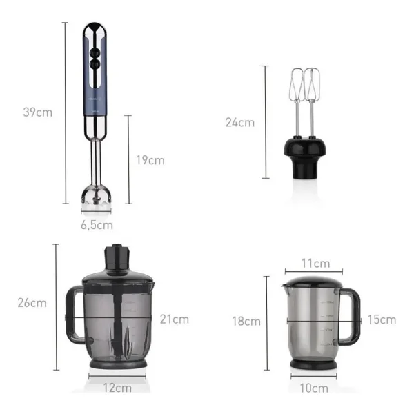 Korkmaz A447-03 Mia Mega Mavi 850 W Blender Seti - Görsel 3