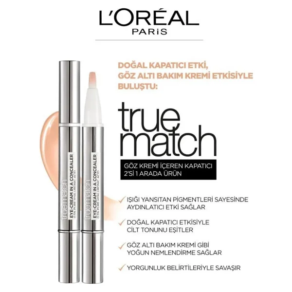 L'oreal Paris True Match Göz Kremi İçeren 1-2r Rose Porcelain Kalem Kapatıcı - Görsel 4