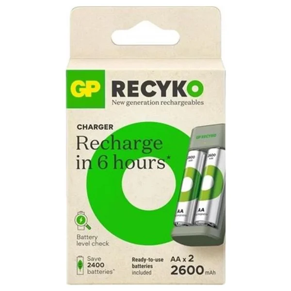 Gp E221 USB Pil Şarj Aleti + 2600 mAh 2'li Şarjlı Aa Kalem Pil - Görsel 7