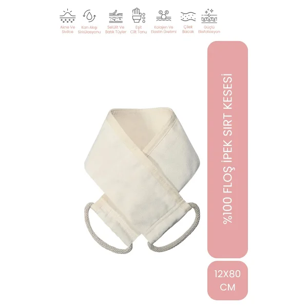 Let'scrub Krep Sırt Banyo Duş Kesesi %100 Floş Ipek Kadın Ve Erkekler Için Peeling 15x85 Cm - Görsel 8