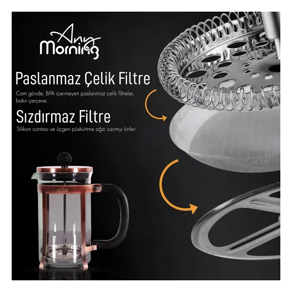 Any Morning Ff120 600 Ml French Press - Görsel 3