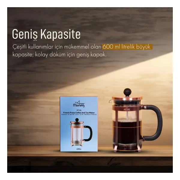 Any Morning Ff120 600 Ml French Press - Görsel 4