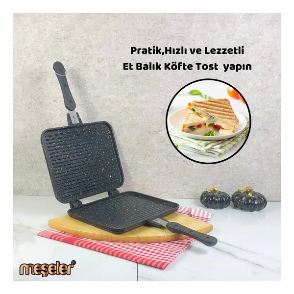 Meşeler Granit Döküm 26 Cm Grill Ocak Üstü Tost Makinesi - Görsel 3